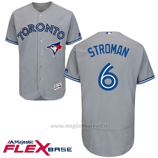 Maglia Baseball Uomo Toronto Blue Jays Marcus Stroman Grigio Flex Base Autentico Collezione